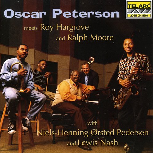 the album cover for Oscar Peterson - Meets Roy Hargrove & Ralph Moore