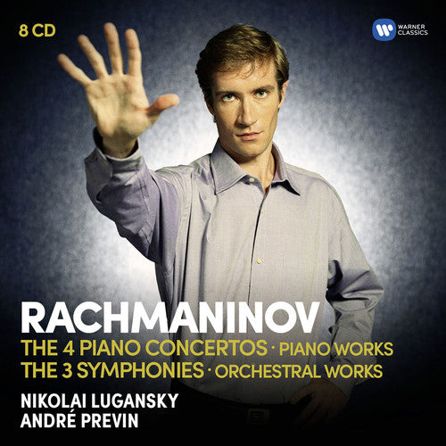 the album cover for Rachmaninoff / Lugansky / Previn / London Symphony - Piano Concertos / Symphonies Rhapsody on a Theme