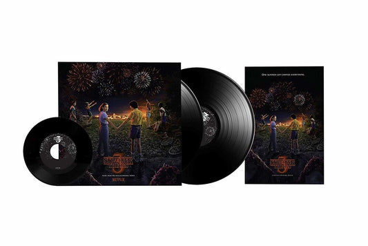 the album cover for Stranger Things [TV Series] - Stranger Things: Soundtrack from the Netflix Original Series, Season 3 [2LP+Bonus 7in]