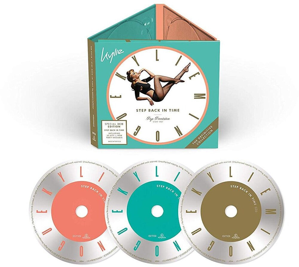 the album cover for Kylie Minogue - Step Back In Time: The Definitive Collection