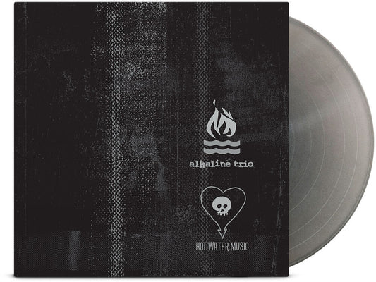 the album cover for Alkaline Trio / Hot Water Music - Split: Anniversary Edition [Limited Edition Silver Vinyl]
