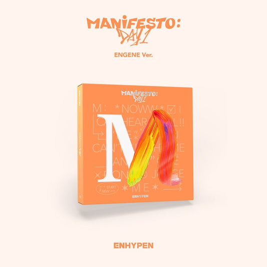 the album cover for ENHYPEN - MANIFESTO : DAY 1 [M : ENGENE Ver.]
