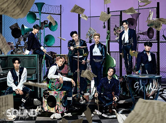 the album cover for Stray Kids - Sound - Version A (Post) (Stic) (Phob) (Phot)