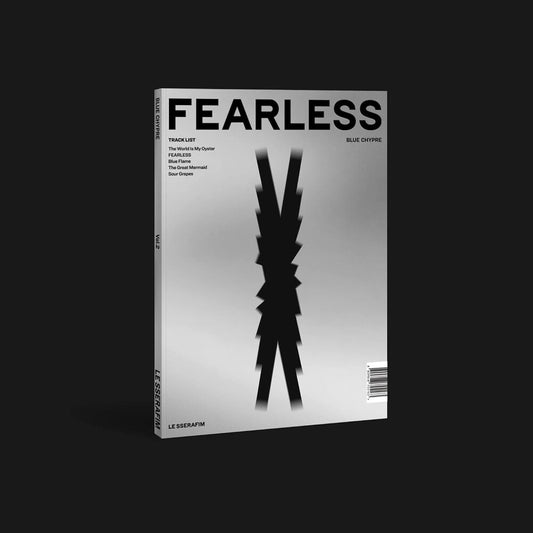 the album cover for LE SSERAFIM - 1st Mini Album 'fearless' [Blue Chypre Ver.]