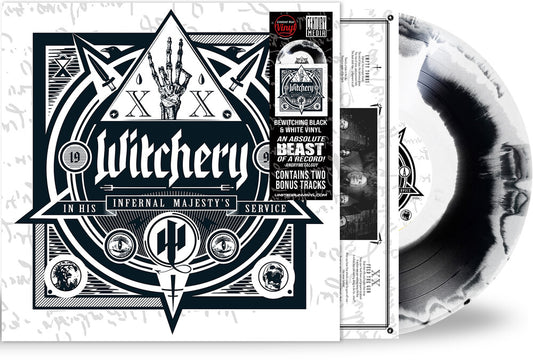 the album cover for Witchery - In His Infernal Majesty's Service
