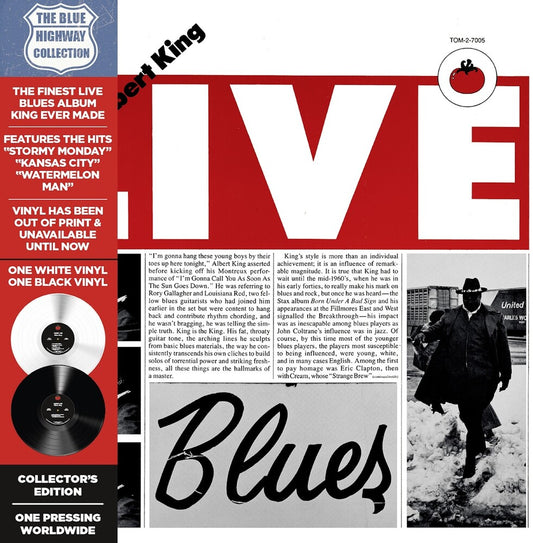 the album cover for Albert King - Albert Live [Colored Vinyl] [Deluxe] [Limited Edition] (Wht) [Remastered] [Reissue]