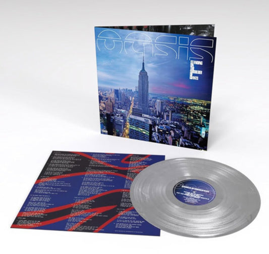 the album cover for Oasis - Standing On The Shoulder Of Giants [Silver 25th Anniversary Coloured Vinyl]