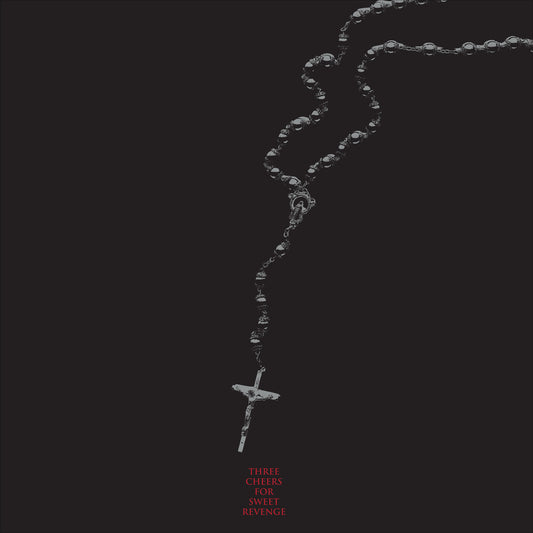 the album cover for My Chemical Romance - Three Cheers for Sweet Revenge (Deluxe Edition) -  [Red and Black Marble 2LP]