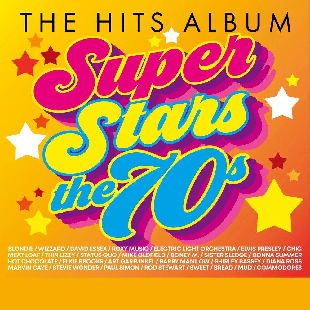 the album cover for Hits Album: Superstars The 70's / Various (Uk) - Hits Album: Superstars The 70's / Various (Uk)
