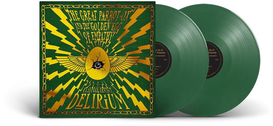 the album cover for Claypool Lennon Delirium - The Great Parrot-Ox and the Golden Egg of Empathy [Opaque Green with 24 Page Comic Book]