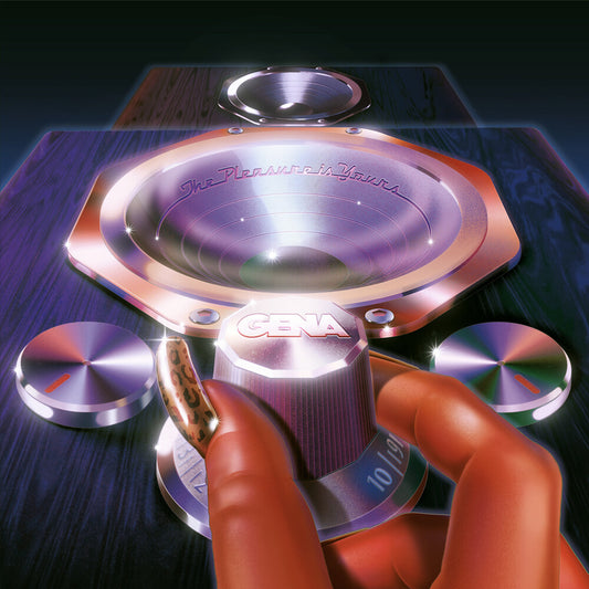 the album cover for Gena - Pleasure Is Yours [180 Gram Clear Red Black Splatter]