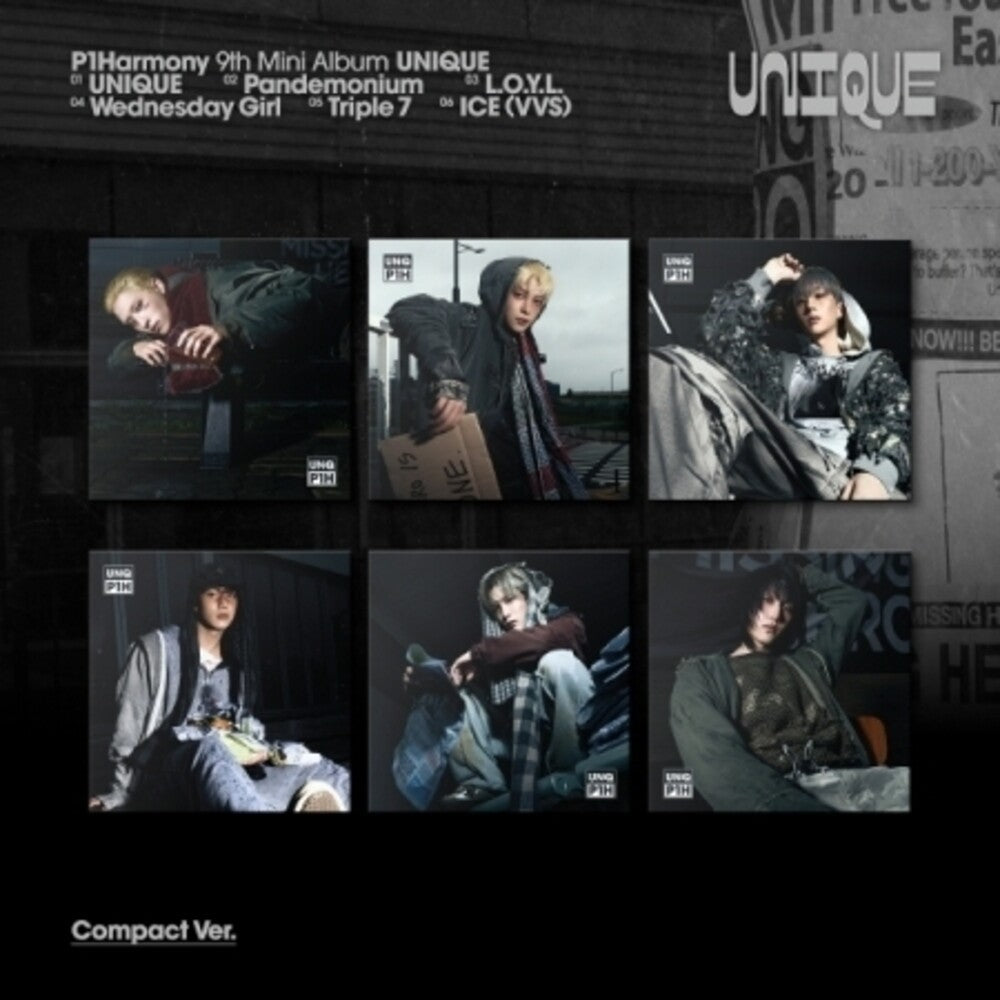 the album cover for P1harmony - Unique - Compact Version (Asia)