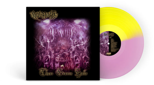 the album cover for Balmora - These Graven Halls [Indie Exclusive Half Yellow / Half Purple]