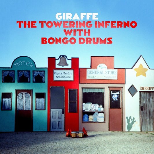 the album cover for Giraffe - Towering Inferno With Bongo Drums - Red [Colored Vinyl]