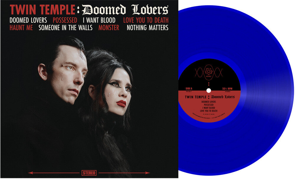 the album cover for Twin Temple - Doomed Lovers [Indie Exclusive Crying Translucent Blue]
