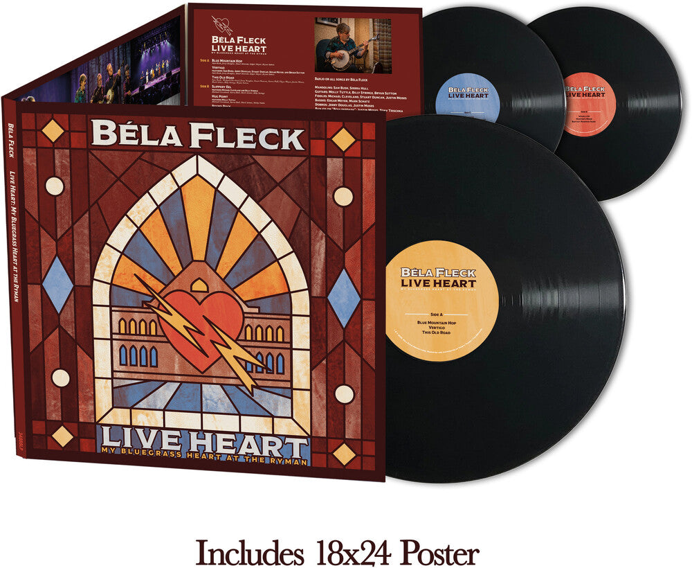 the album cover for Bela Fleck - Live Heart: My Bluegrass Heart at the Ryman