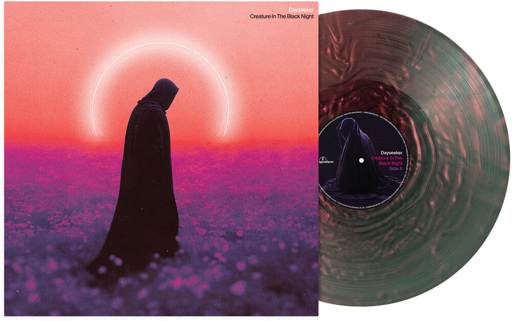 the album cover for Dayseeker - Creature in the Black Night (purple & Black Marble Vinyl)
