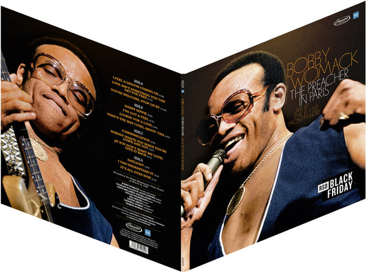the album cover for Bobby Womack - Preacher In Paris - Live At The Elysee Montmartre