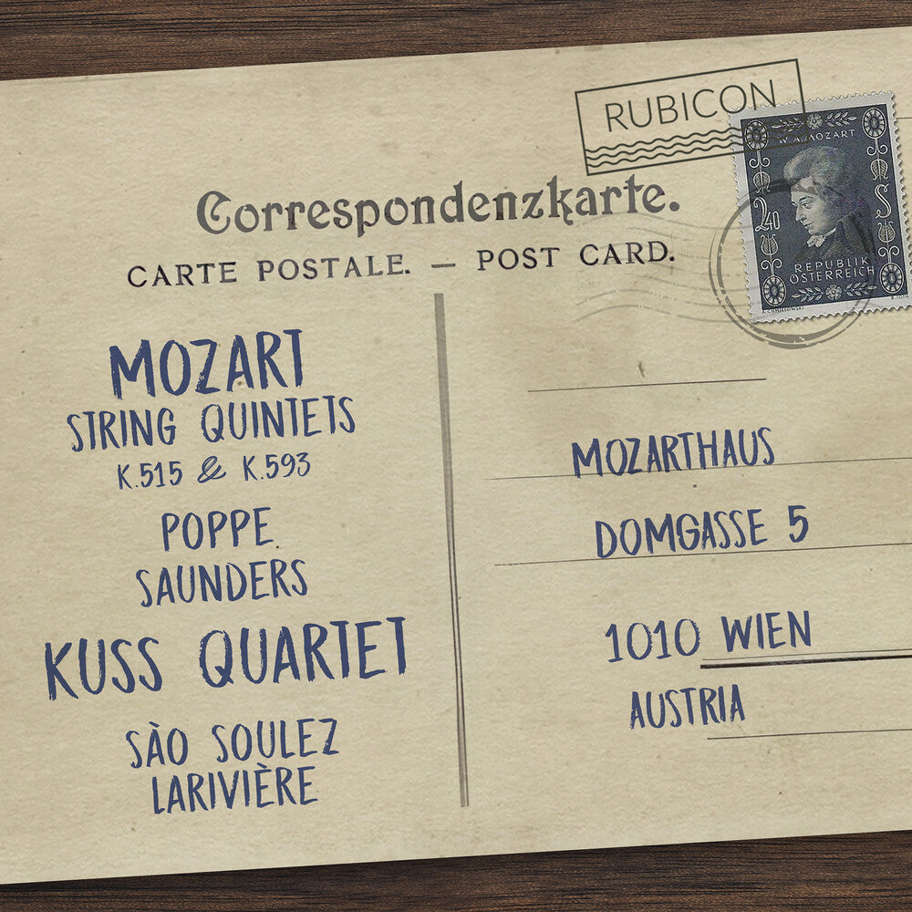 the album cover for Kuss Quartet - Mozart: String Quintets K.515 & K.593