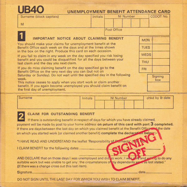 UB40- SIGNING OFF