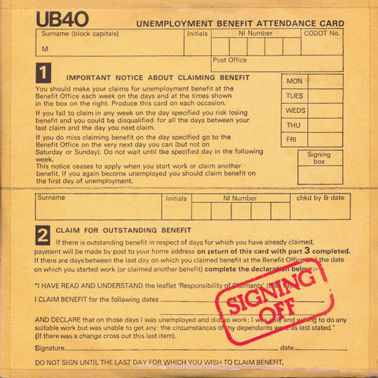 UB40- SIGNING OFF