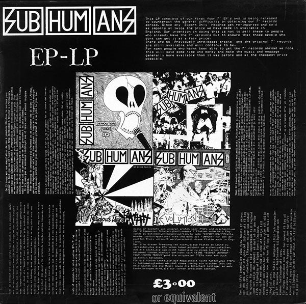 SUBHUMANS-EP LP